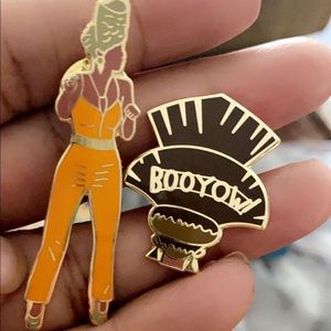 BAPS Halle Berry Orange jumpsuit Jacket Enamel Pin